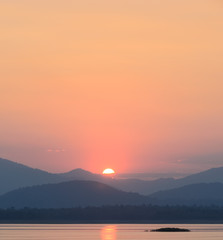 Beautiful sunset over the mountain