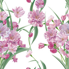 Naklejka na ściany i meble bouquet pink_розовый букет_pattern
