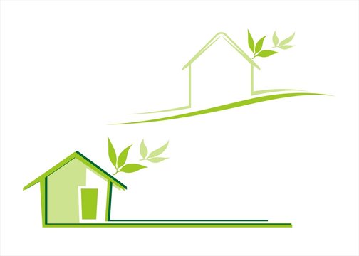 Home , architecture , icon, green business logo design