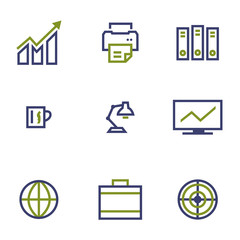 stock and market symbol line icon on white background vector