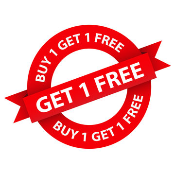 “BUY 1 GET 1 FREE” stamp (special offer online)