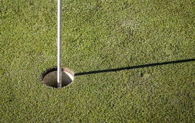 golf flag on green grass