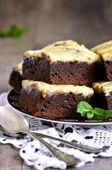 Brownies with curd.