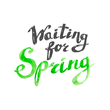 Spring watercolor hand-drawn lettering