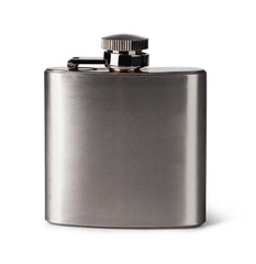 Flat metal flask