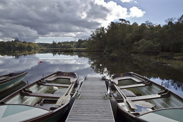 Naklejka premium Fishing boats on Lough Eske, Co. Donegal, Ireland