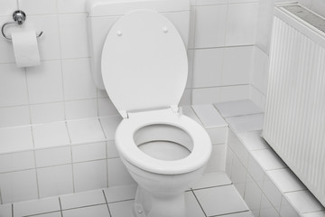 White Toilet Bowl In Bathroom