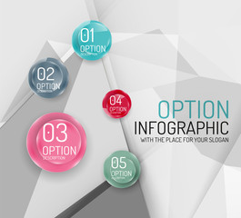 Business geometric option steps infographics