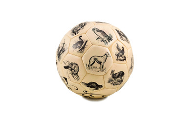 Soccer ball with pictures of animals