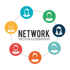 Social network design, vector illustration.