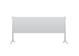 Obraz premium Horizontal vector blank banner standing on floor.