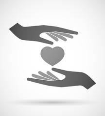 Hands protecting or giving a heart