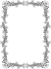 floral frame with narcissus
