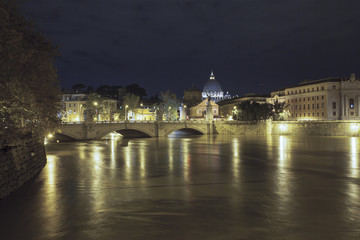 La piena del tevere, con San pietro