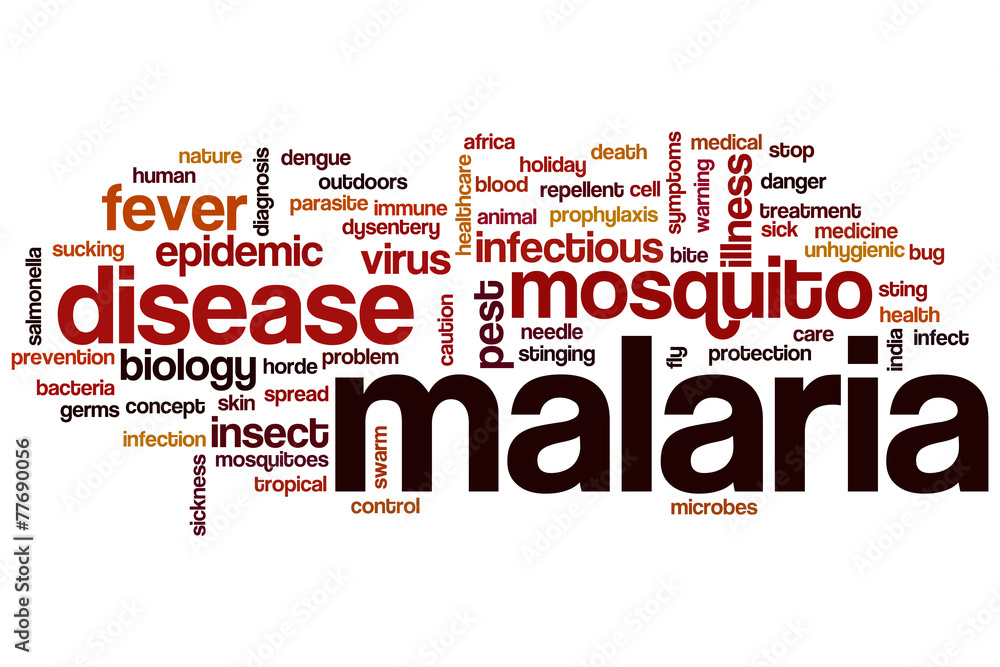 Wall mural Malaria word cloud