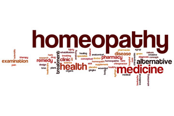 Homeopathy word cloud - obrazy, fototapety, plakaty