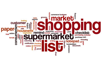 Fototapeta premium Shopping list word cloud