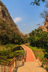 Pathways in Stone Park Kao-ngu, Ratchaburi Thailand.
