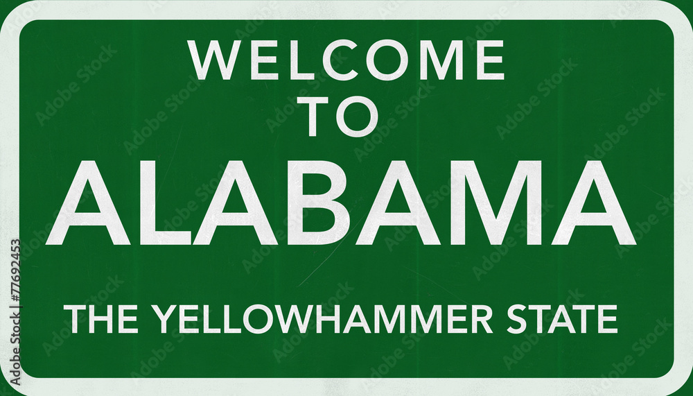Wall mural Welcome to Alabama USA Road Sign - Wall murals