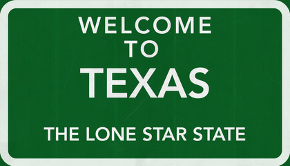 Welcome to Texas USA Road Sign