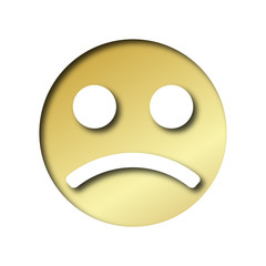 Fototapeta premium gold smiley sad emoticon