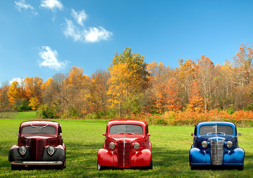 colorful classic cars