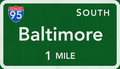 Baltimore USA Interstate Highway Sign