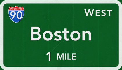 Boston USA Interstate Highway Sign