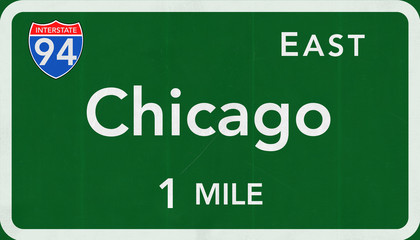 Chicago USA Interstate Highway Sign