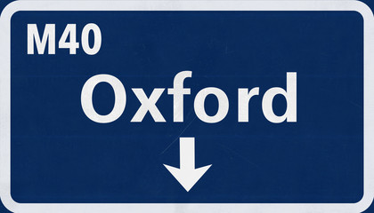 Fototapeta premium Oxford United Kingdom Highway Road Sign