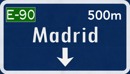 Madrid Spain Highway Road Sign