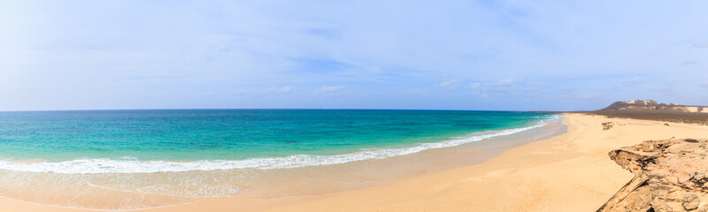 Landscape with beach, the sea and the clouds in the blue sky, Bo