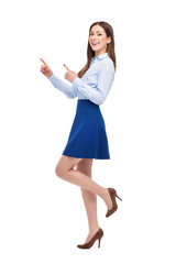Attractive woman pointing