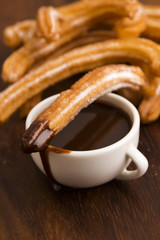 deliciuos spanish Churros with hot chocolate