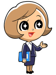 スーツ姿の若い女性会社員