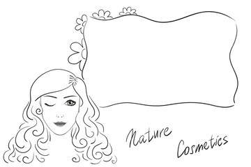 background for text with face of a young woman