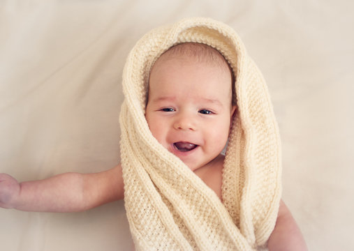 Three month old baby portrait