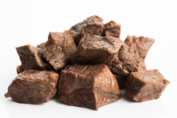 beef stew on white background