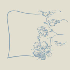Frame with with fancy flower
