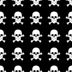  seamless pattern with skulls and bones.