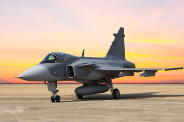 Fototapeta premium fighter aircraft in the twilight
