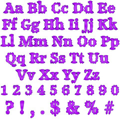 Crazy Purple Alphabet Letters