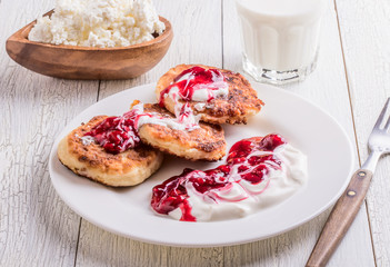 Homemade cheese pancakes