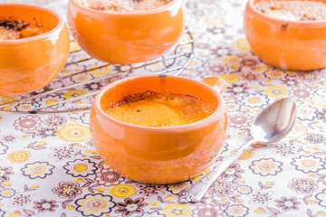 Creme brulee in a naive style