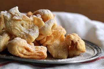 Traditional polish carnival cookies