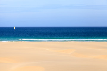 Dunes and beach in Boavista, Cape Verde