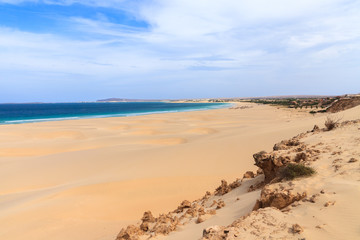 Landscape with beach, the sea and the clouds in the blue sky, Bo