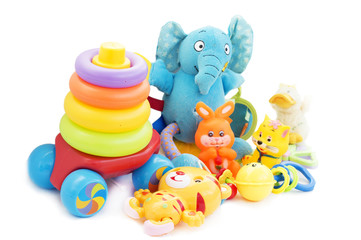 Various colorful toys for small children