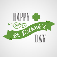 Happy Saint Patrick's Day Card. Typographic With Ornaments