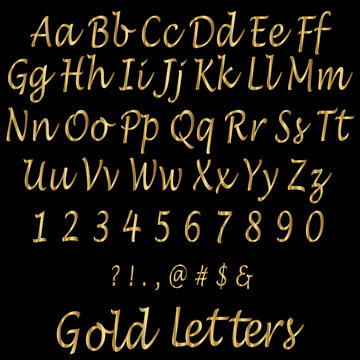 Shiny Golden Alphabet Letters
